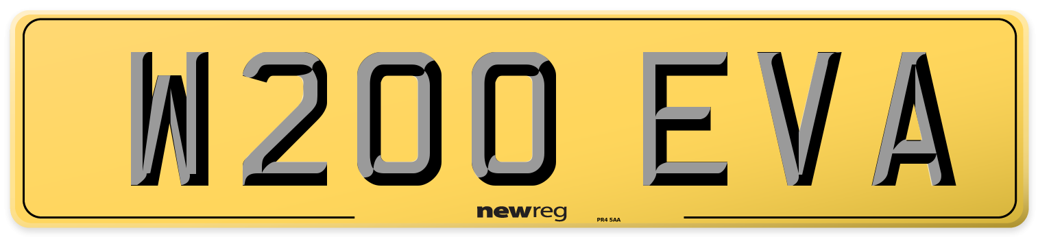 W200 EVA Rear Number Plate