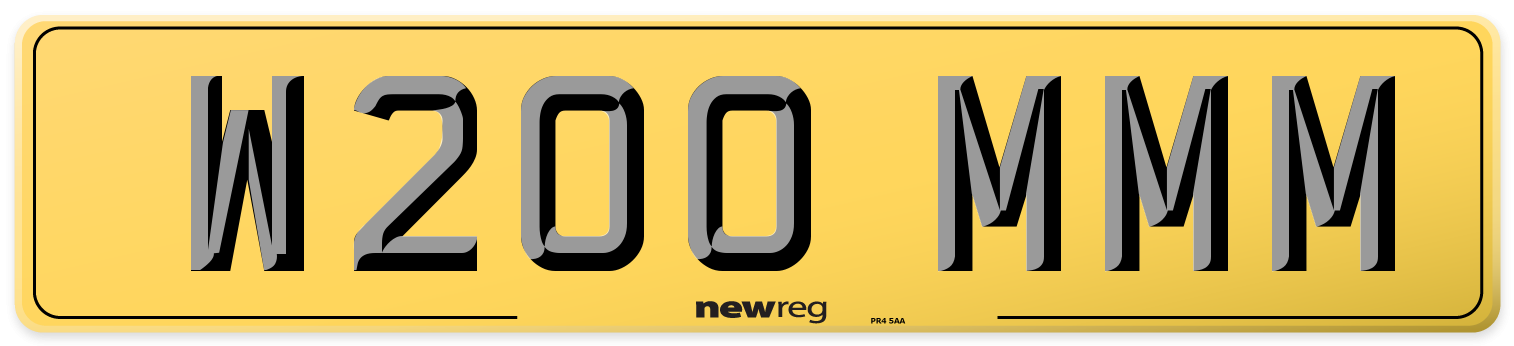 W200 MMM Rear Number Plate