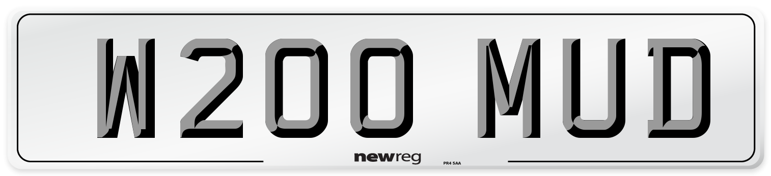 W200 MUD Front Number Plate