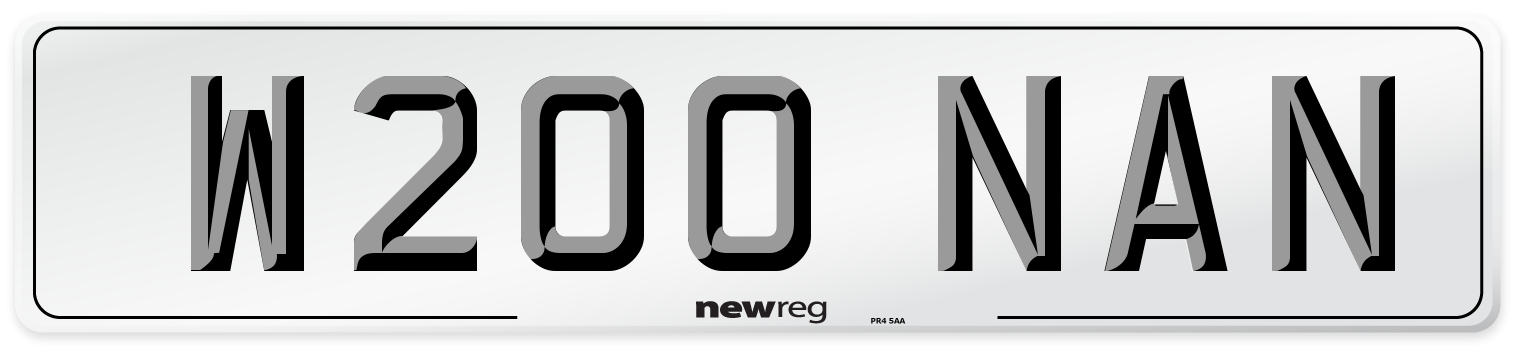 W200 NAN Front Number Plate