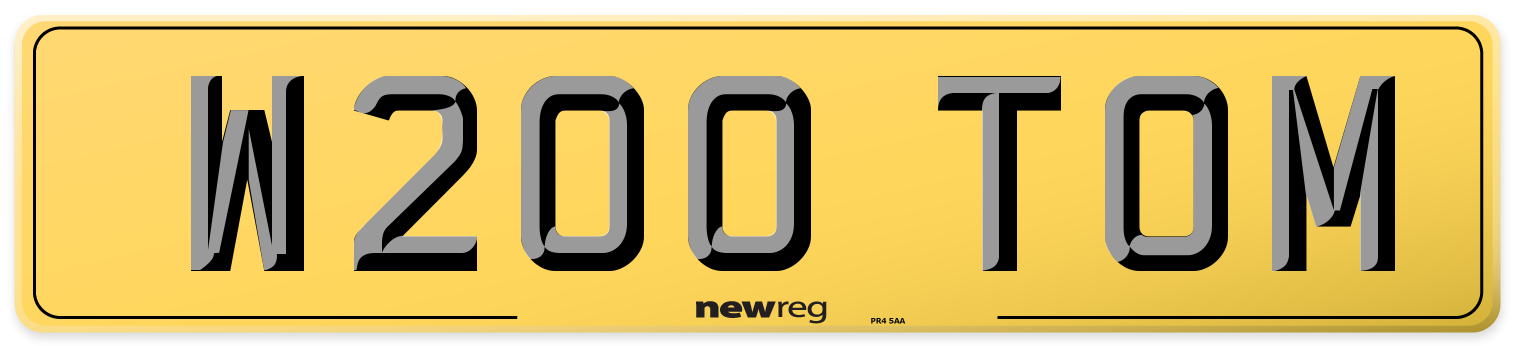 W200 TOM Rear Number Plate