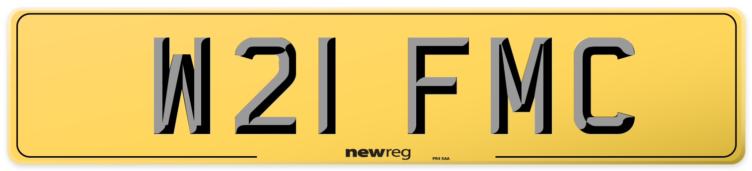 W21 FMC Rear Number Plate