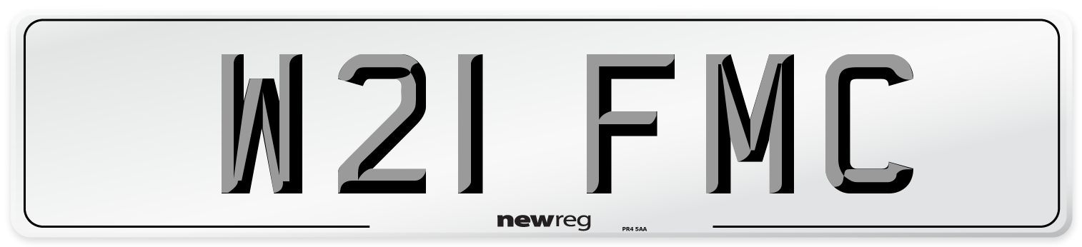 W21 FMC Front Number Plate