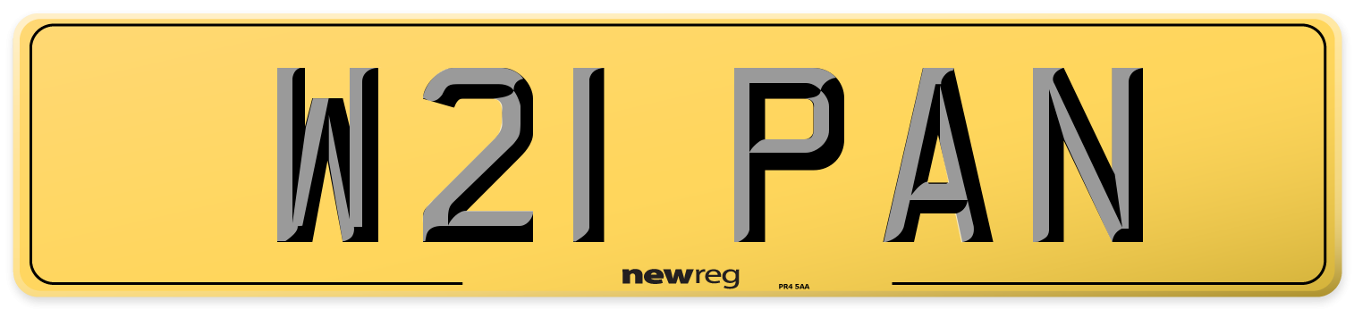 W21 PAN Rear Number Plate