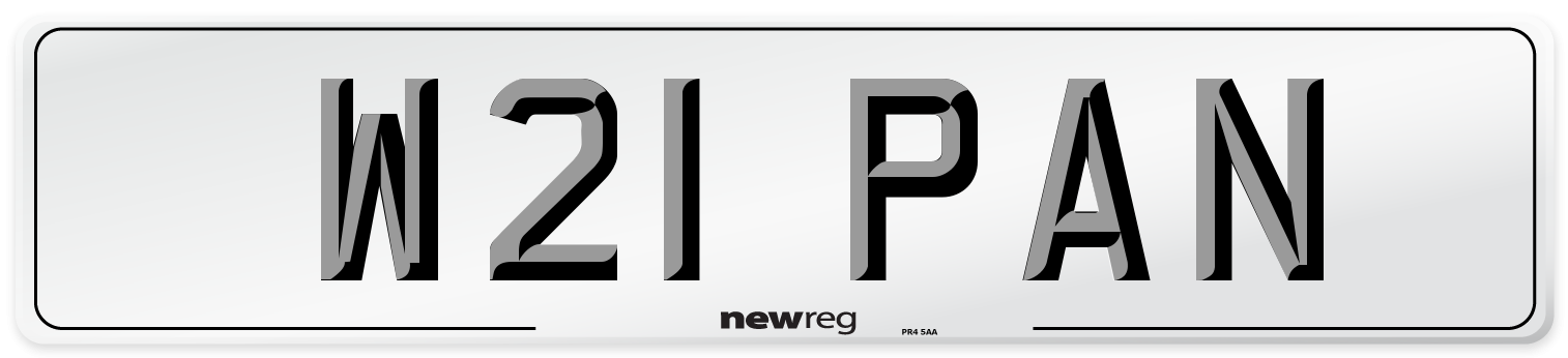 W21 PAN Front Number Plate