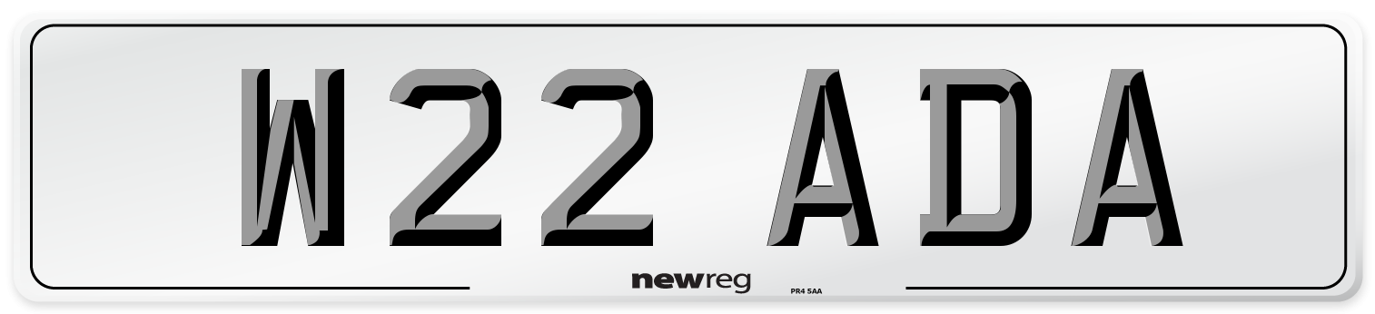 W22 ADA Front Number Plate