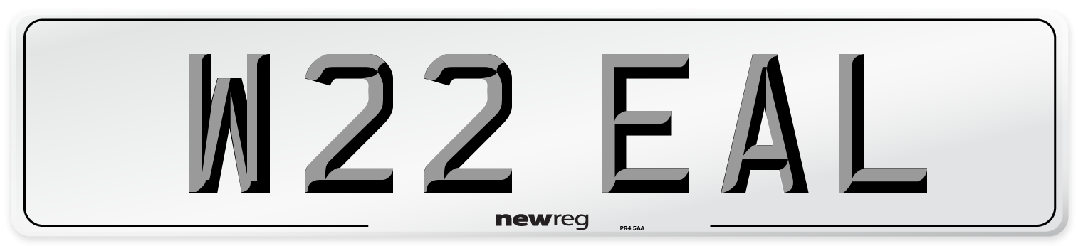 W22 EAL Front Number Plate