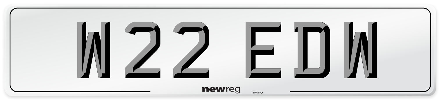 W22 EDW Front Number Plate