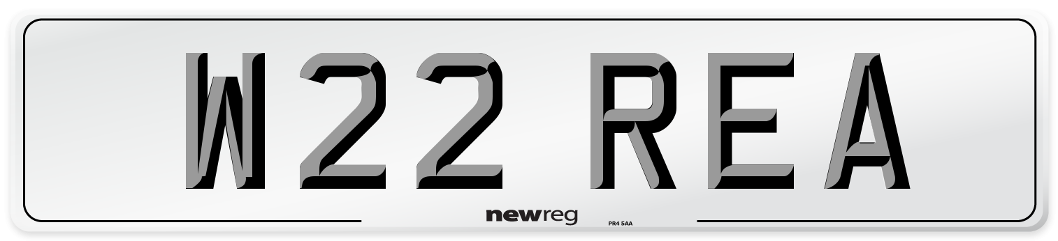 W22 REA Front Number Plate