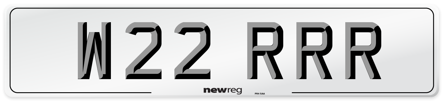 W22 RRR Front Number Plate