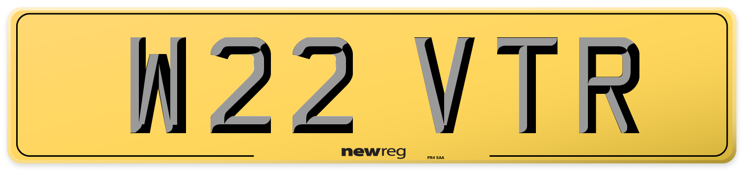 W22 VTR Rear Number Plate