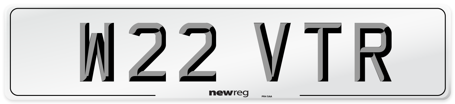 W22 VTR Front Number Plate