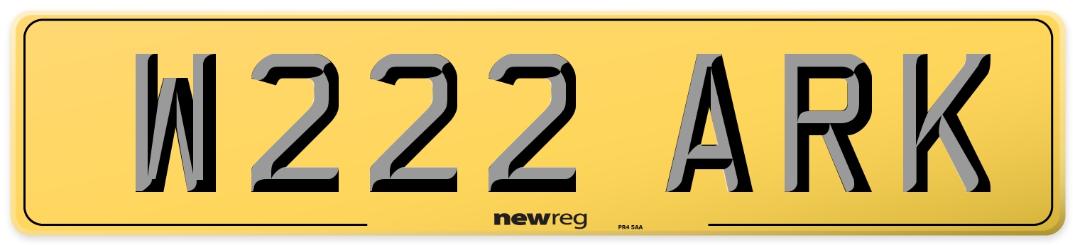 W222 ARK Rear Number Plate