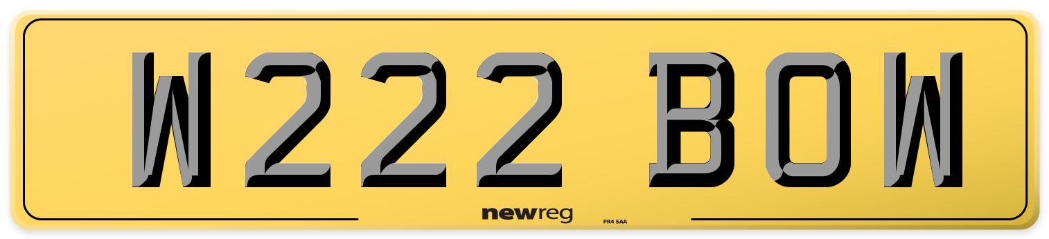 W222 BOW Rear Number Plate