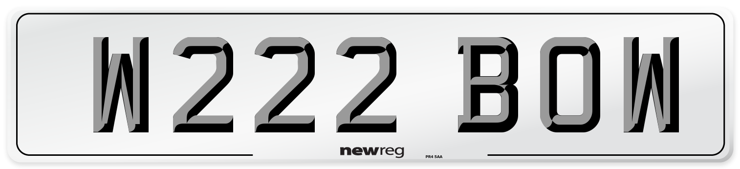W222 BOW Front Number Plate
