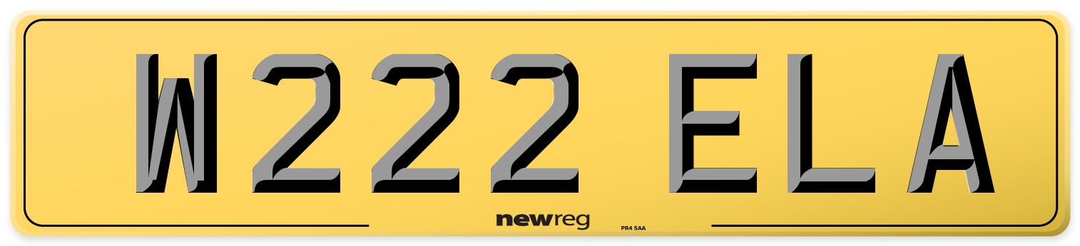 W222 ELA Rear Number Plate