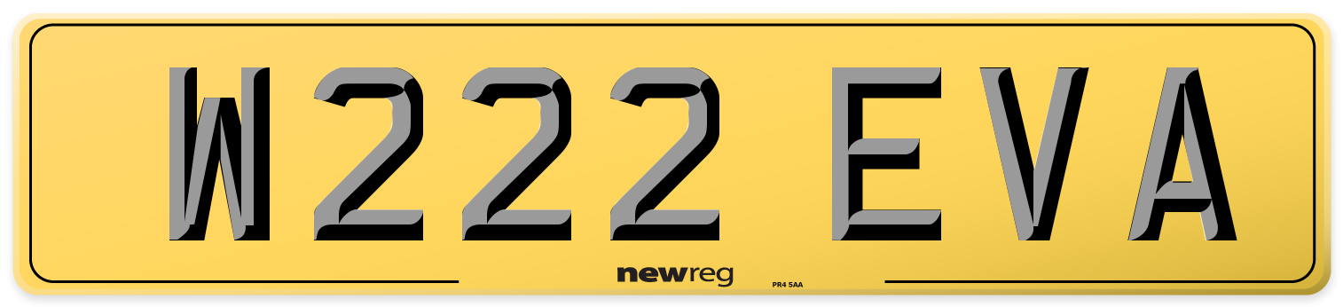 W222 EVA Rear Number Plate