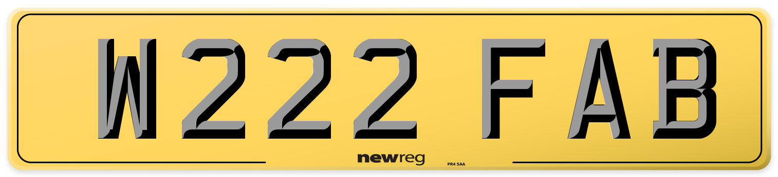 W222 FAB Rear Number Plate
