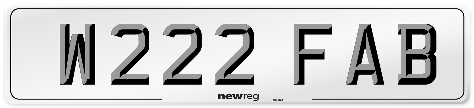 W222 FAB Front Number Plate