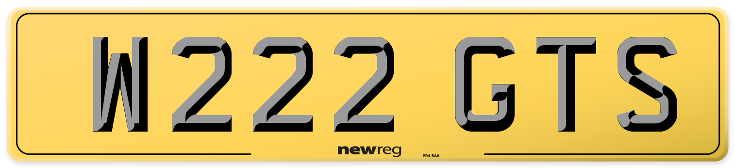 W222 GTS Rear Number Plate