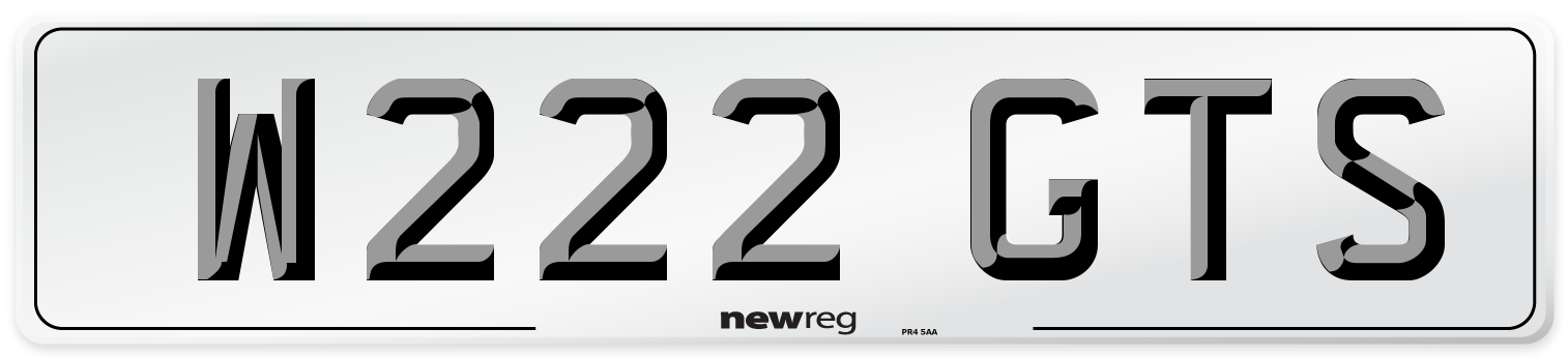 W222 GTS Front Number Plate