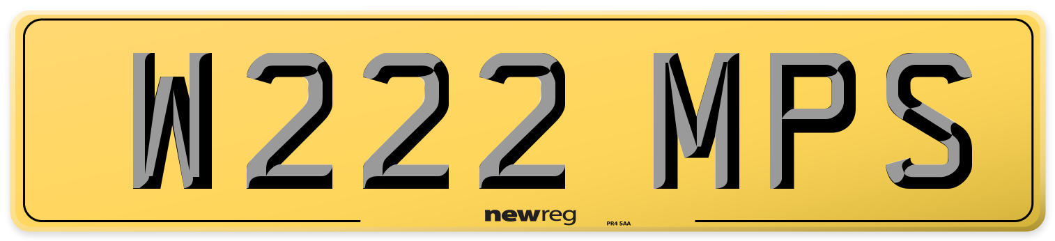 W222 MPS Rear Number Plate