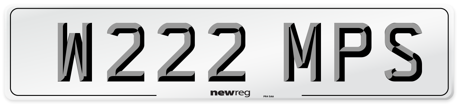 W222 MPS Front Number Plate