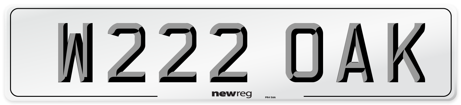 W222 OAK Front Number Plate