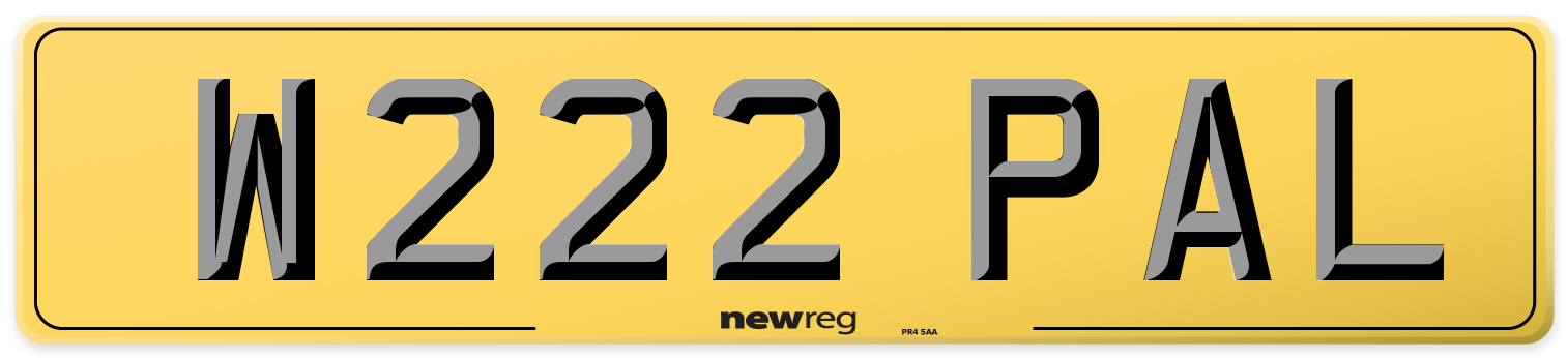 W222 PAL Rear Number Plate