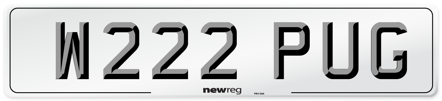 W222 PUG Front Number Plate
