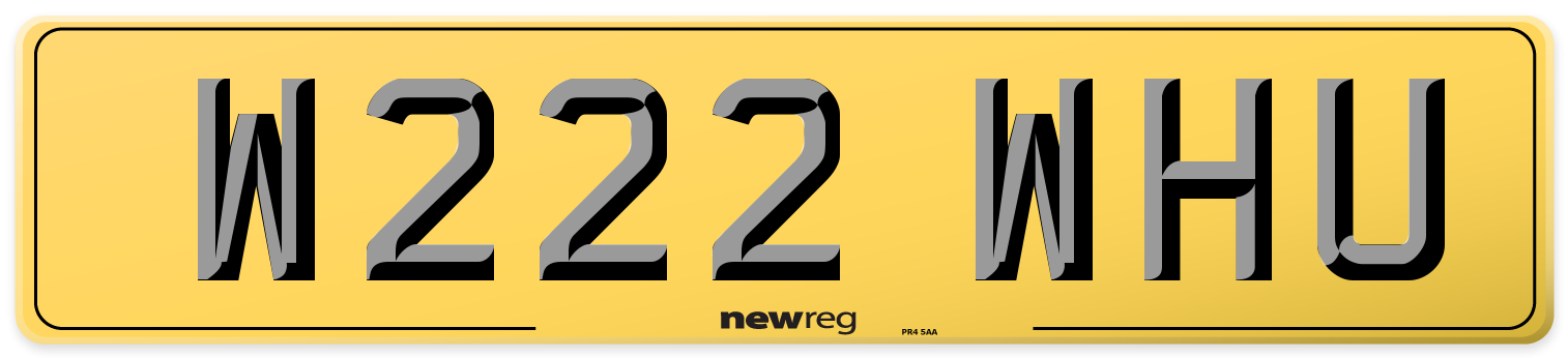 W222 WHU Rear Number Plate