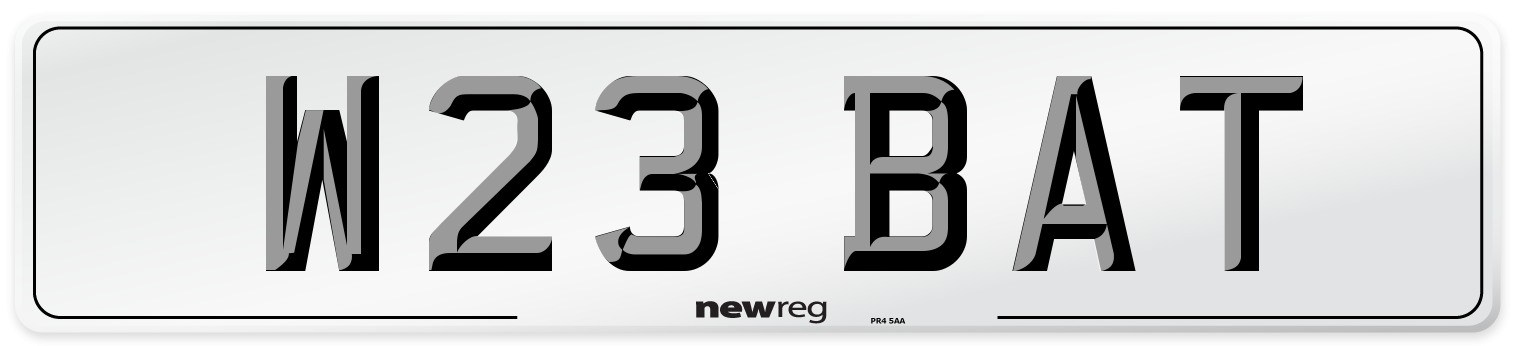 W23 BAT Front Number Plate