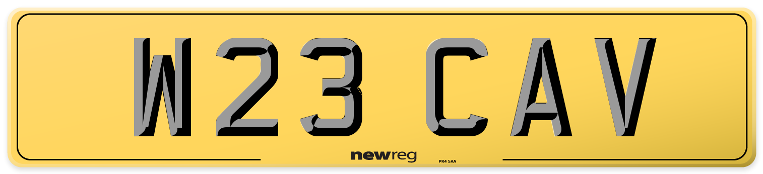 W23 CAV Rear Number Plate