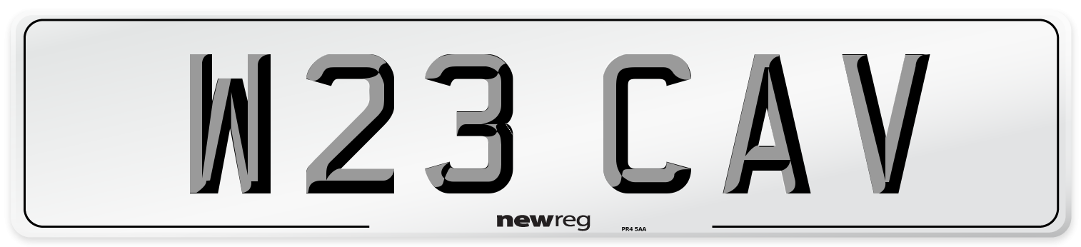 W23 CAV Front Number Plate