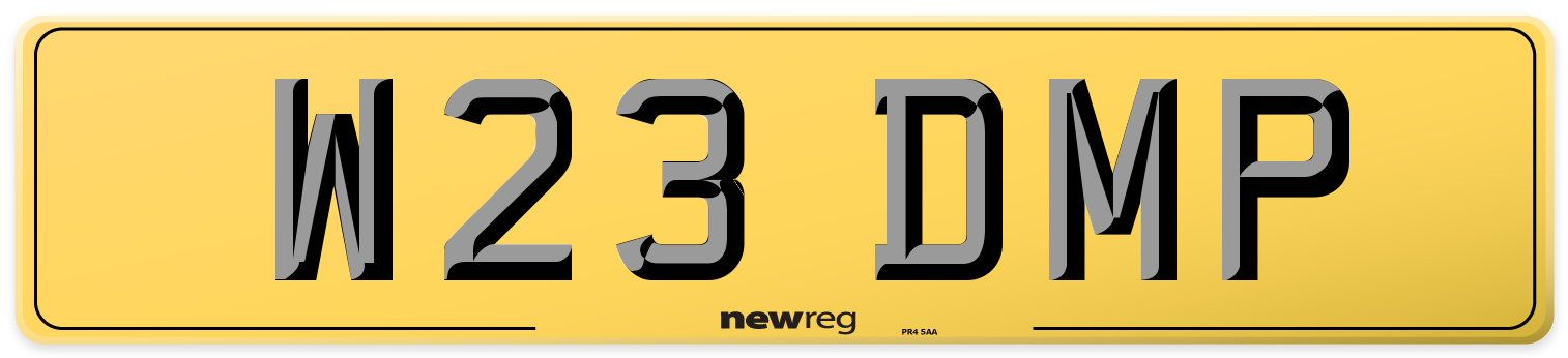 W23 DMP Rear Number Plate
