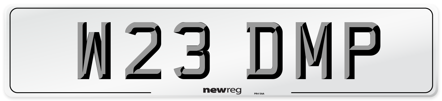 W23 DMP Front Number Plate
