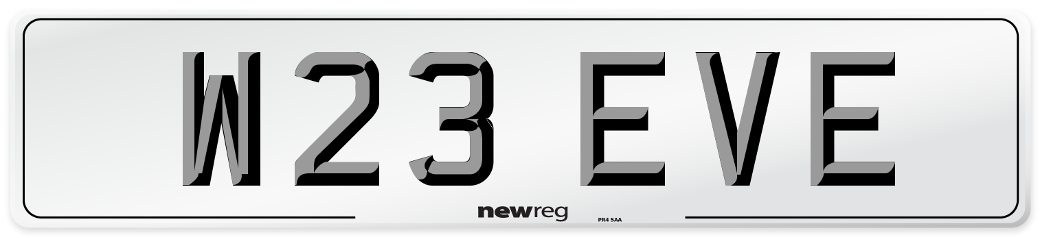 W23 EVE Front Number Plate