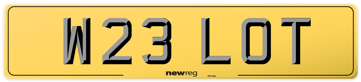W23 LOT Rear Number Plate