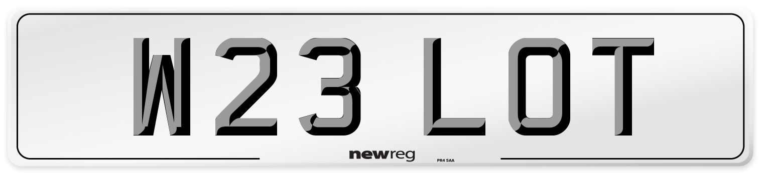 W23 LOT Front Number Plate