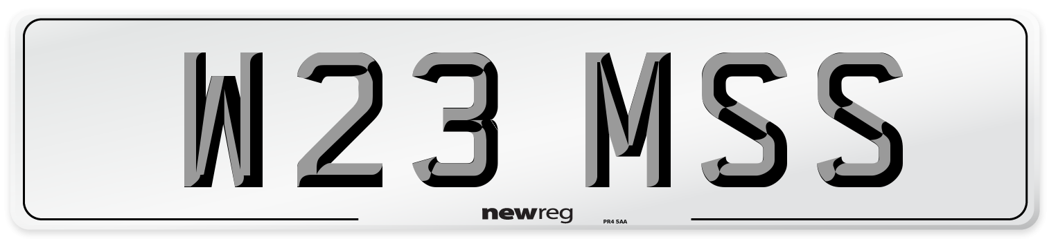 W23 MSS Front Number Plate