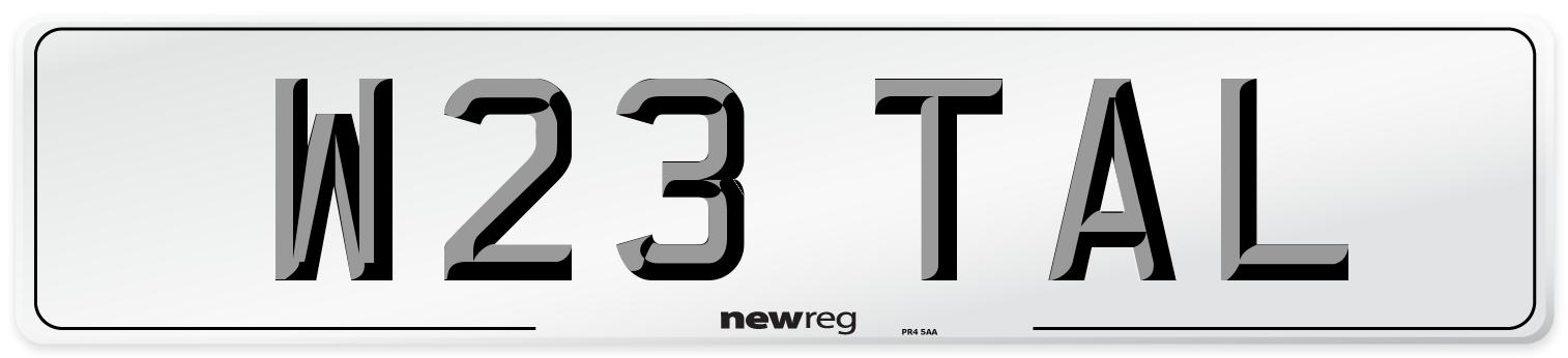 W23 TAL Front Number Plate