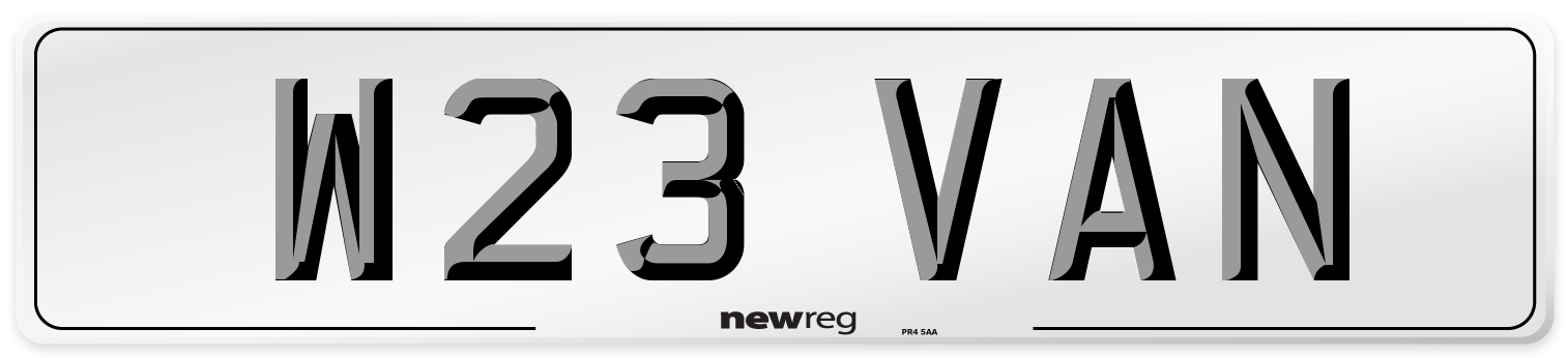 W23 VAN Front Number Plate
