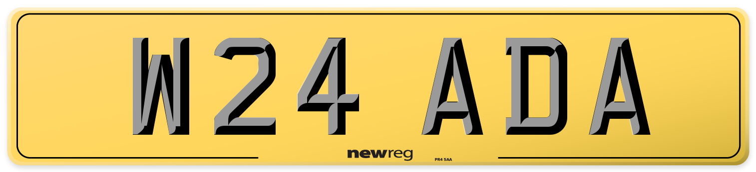 W24 ADA Rear Number Plate