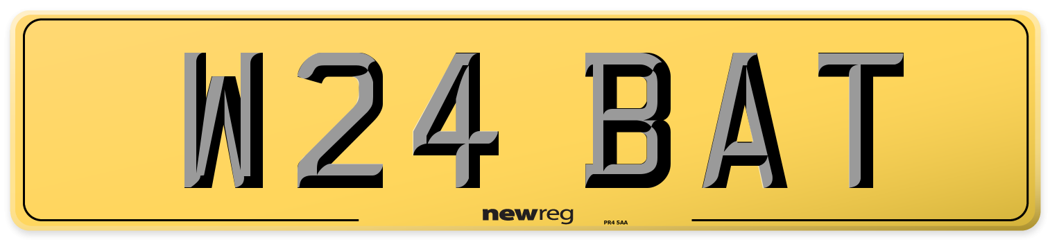 W24 BAT Rear Number Plate