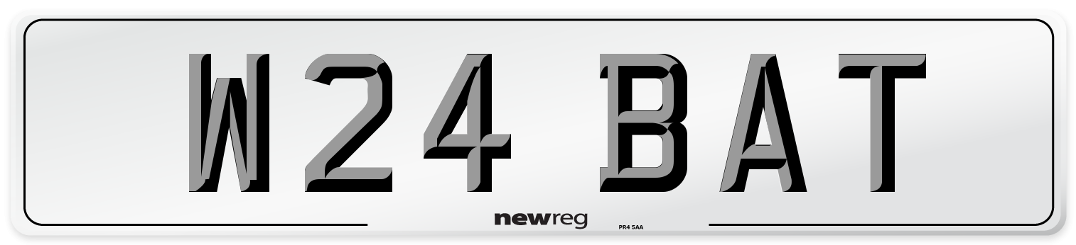 W24 BAT Front Number Plate