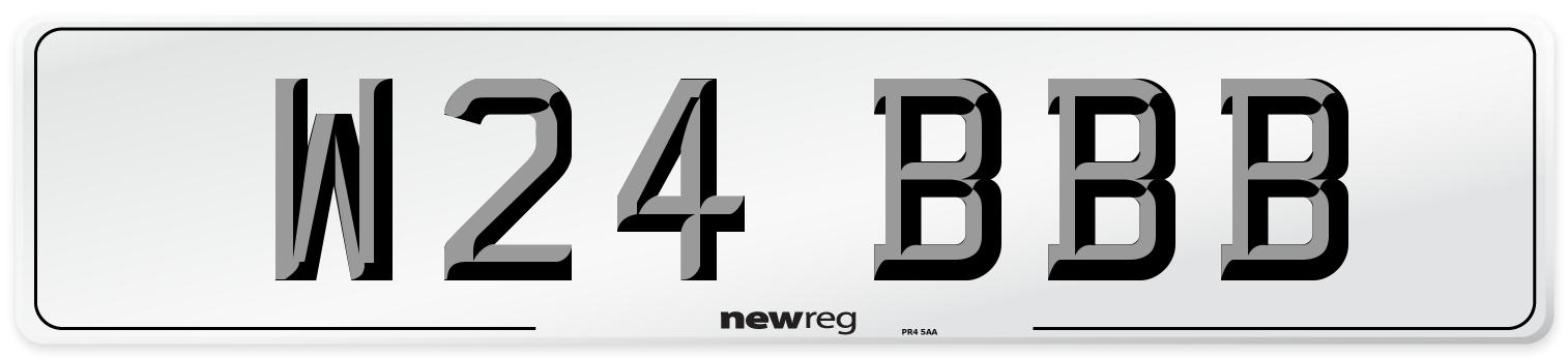 W24 BBB Front Number Plate