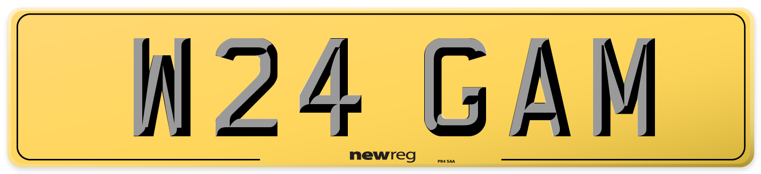 W24 GAM Rear Number Plate