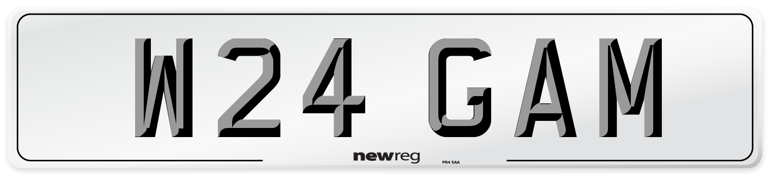 W24 GAM Front Number Plate