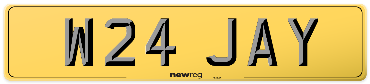 W24 JAY Rear Number Plate