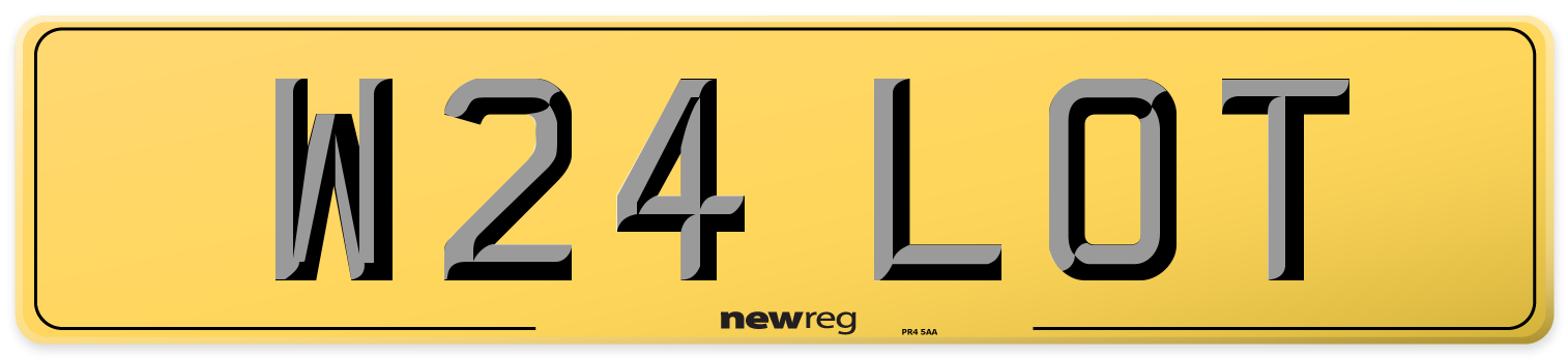 W24 LOT Rear Number Plate